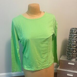Garnet Hill Bright Green Long Sleeve Tee